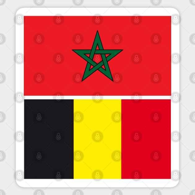 Moroccan and Belgium Union Flag Sticker by Islanr